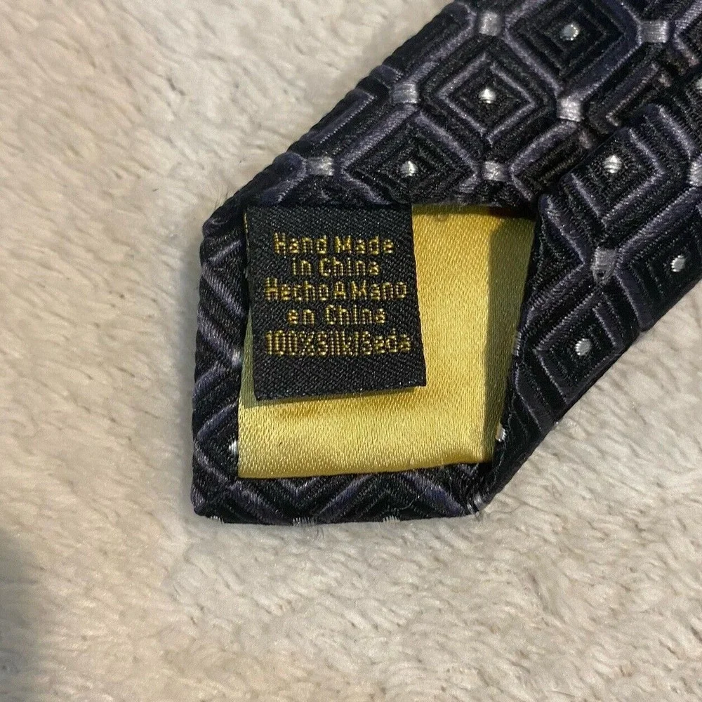 Mens Donald J. Trump Necktie Tie Silk Black Gray Signature Collection‎